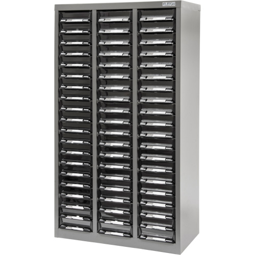 KPC-300 Parts Cabinet, Galvanized Steel, 60 Drawers, 21-3/10" x 10-2/5" x 36-9/10", Grey