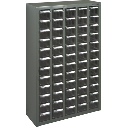 KPC-500 Parts Cabinet, Galvanized Steel, 60 Drawers, 22-3/5" x 8-7/10" x 36-9/10", Grey
