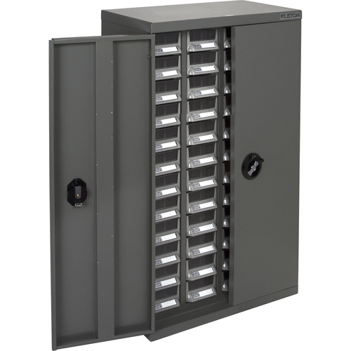 KPC-400 Parts Cabinet, Galvanized Steel, 48 Drawers, 22-3/5" x 10-4/5" x 36-9/10", Grey