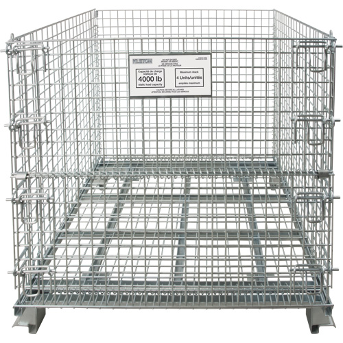 Collapsible Wire Container, 48" W x 40" D x 36" H, 4000 lbs. Capacity