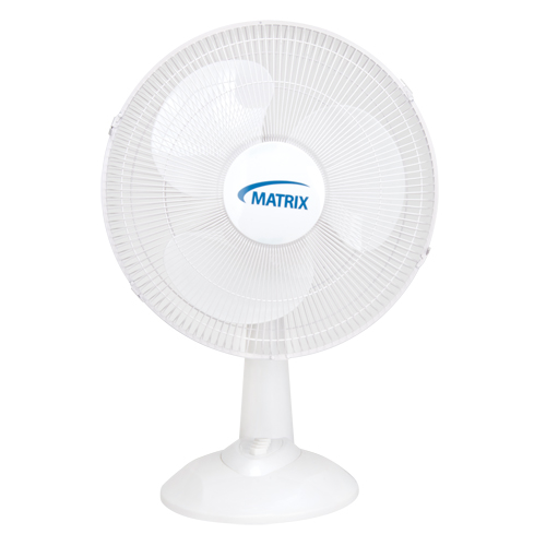 Oscillating Desk Fan with Push Buttons, 16" Diameter, 3 Speeds
