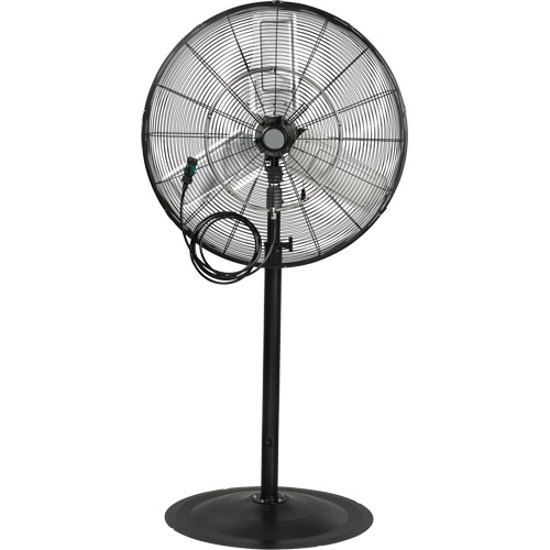 Waterproof Motor Misting & Oscillating Pedestal Fan, Heavy-Duty, 3 Speed, 30" Diameter