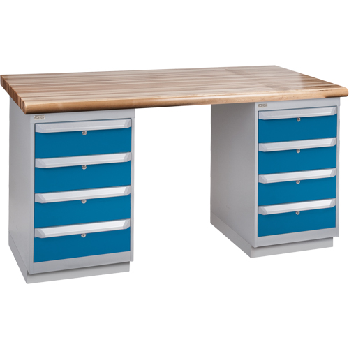Pre-Designed Workbench, Dual Drawers, 2500 lbs. Cap., 72" W x 30" D, 34" H