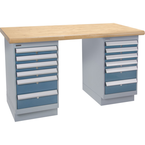 Heavy-Duty Workbench, Dual Drawers, 1500 lbs. Cap., 60" W x 30" D, 34" H
