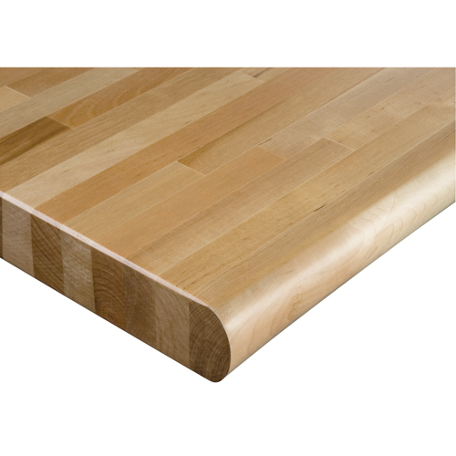 Laminated Hardwood Workbench Top, 48" W x 24" D, Bullnose Edge, 1-3/4" Thick
