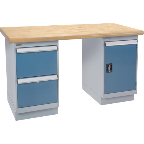 Workbench, Door & Drawers, 2500 lbs. Cap., 60" W x 30" D, 34" H