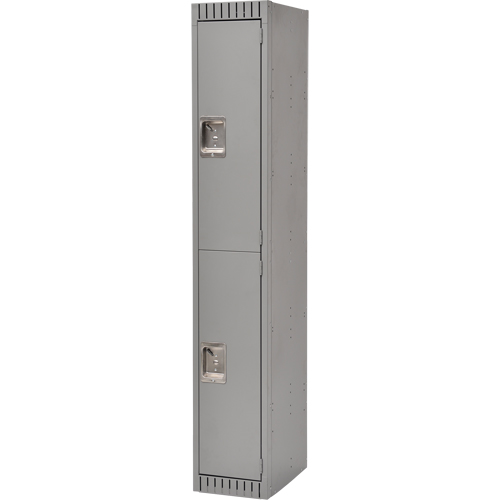 Lockers, 2 -tier, 12" x 18" x 72", Steel, Grey, Knocked Down