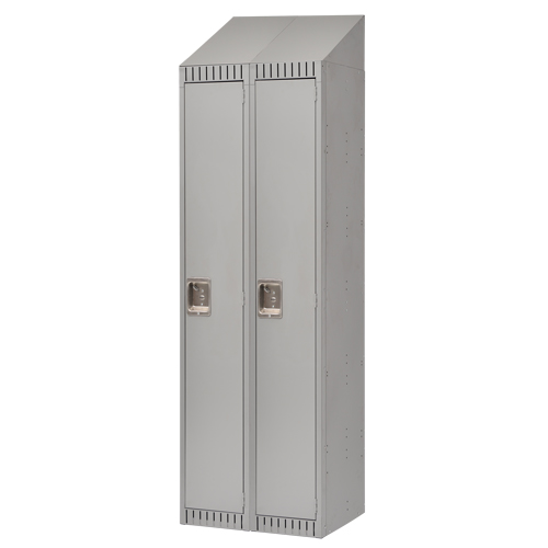 Lockers, Bank of 2, 24" x 18" x 82", Steel, Grey, Knocked Down