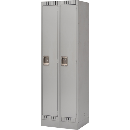 Lockers, Bank of 2, 24" x 18" x 76", Steel, Grey, Knocked Down