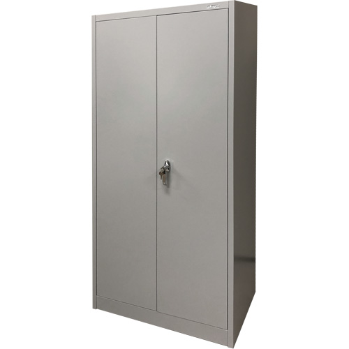 Storage Cabinet, Steel, 4 Shelves, 66" H x 30" W x 15" D, Grey