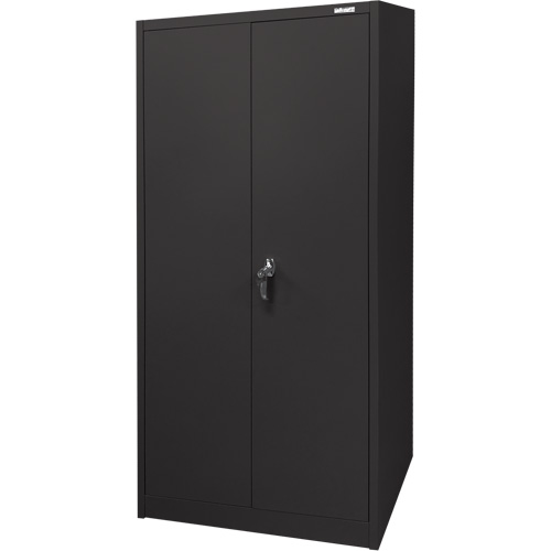 Storage Cabinet, Steel, 4 Shelves, 66" H x 30" W x 15" D, Black