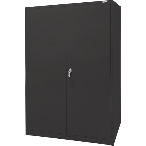 Storage Cabinet, Steel, 4 Shelves, 78" H x 48" W x 24" D, Black