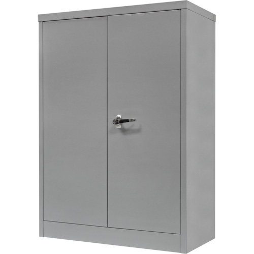 Counter-High Storage Cabinet, Steel, 2 Shelves, 42" H x 30" W x 15" D, Grey