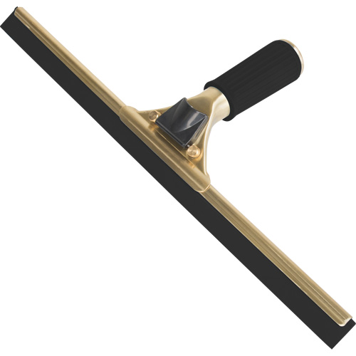 Handheld Window Squeegee, 14", Rubber, Brass Frame