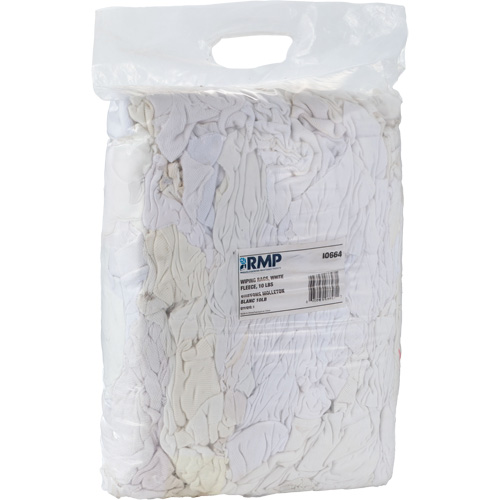 Wiper Rags, Fleece, White, 10 lbs.