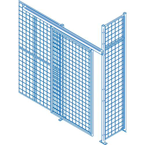 Wire Mesh Partition Components - Sliding Doors, 8' W x 8' H