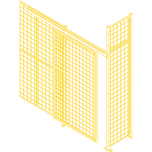 Wire Mesh Partition Components - Sliding Doors, 4' W x 8' H