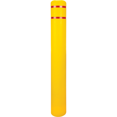 Polyethylene Bollard Cover, 6-5/8" Dia. x 52" L, Red/Yellow