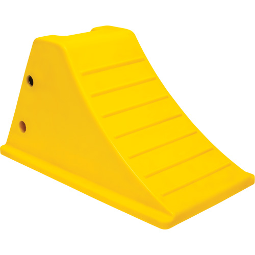 Wheel Chocks with Aluminum Tread, Polyurethane, Safety Yellow, 11-1/4" W x 21" D x 12-1/4" H