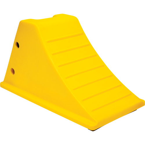 Wheel Chocks with Rubber Tread, Polyurethane, Yellow, 11-1/4" W x 21" D x 12-1/4" H