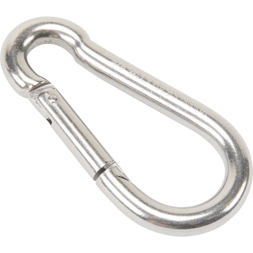 Stainless Steel Snap Hook, 770 lbs (0.385 tons) Working Load Limit, 3/8" Size, 5/8" Eye