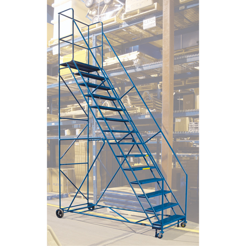 CSA-Certified Rolling Step Ladder with Locking Step