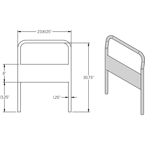 24" Chrome Handle for Platform Truck