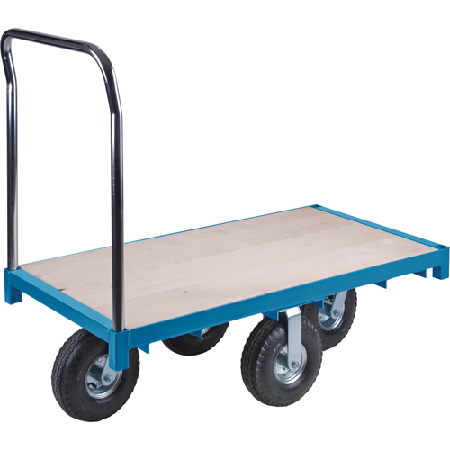 Heavy-Duty Platform Truck, 48" L x 24" W, 1200 lbs. Capacity, Pneumatic Casters
