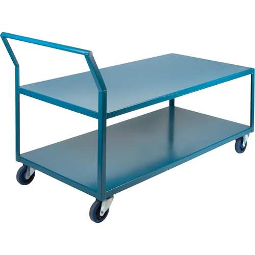 Heavy-Duty Low Profile Shop Carts, 2 Tiers, 24" W x 60" D x 40" H, 1200 lbs. Cap.