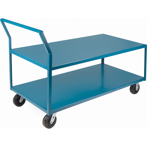 Heavy-Duty Low Profile Shop Carts, 2 Tiers, 30" W x 60" D x 41" H, 2400 lbs. Cap.