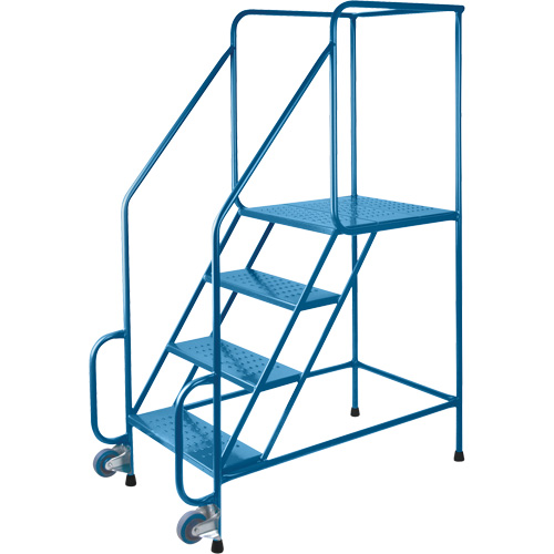 Tilt-N-Roll Ladders, Steel, 4 Steps, 22" Wide, 24" D x 38" H Top Step