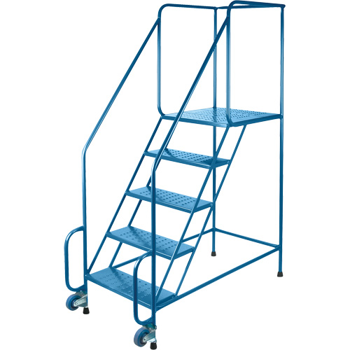Tilt-N-Roll Ladders, Steel, 5 Steps, 22" Wide, 24" D x 47" H Top Step