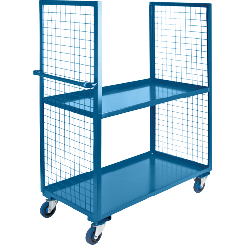 Wire Mesh Utility Cart, Steel, 24" x 63" x 63", 1200 lbs. Capacity