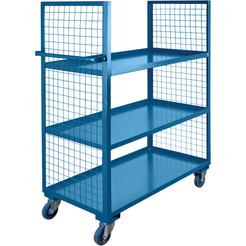 Wire Mesh Utility Cart, Steel, 24" x 63" x 39", 1200 lbs. Capacity