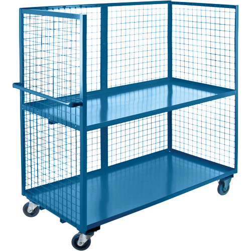 Wire Mesh Utility Cart, Steel, 20" x 63" x 75", 1200 lbs. Capacity