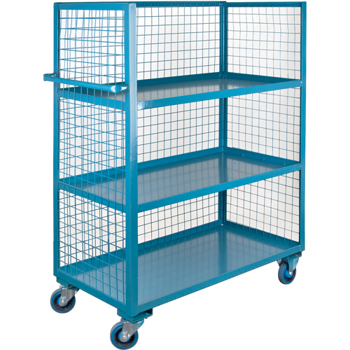 Wire Mesh Utility Cart, Steel, 24" x 63" x 63", 2400 lbs. Capacity