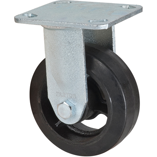 Mold-on Caster, Rigid, 5" (127 mm), Rubber, 440 lbs. (199 kg.)