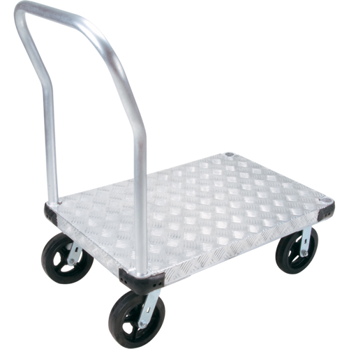 Aluminum Platform Truck, 24" W x 48" L, 2000 lbs. Cap., Mold-on Rubber Wheels