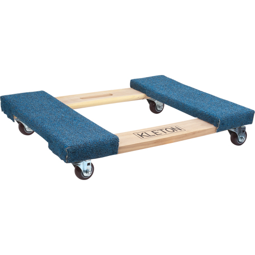 Carpeted Ends Hardwood Dolly, Wood Frame, 18" W x 30" L, 900 lbs. Capacity