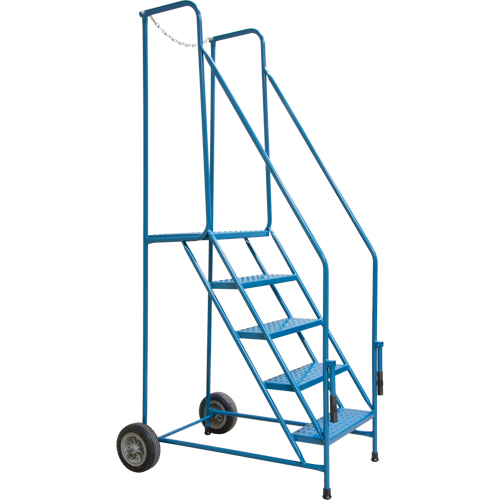 Trailer Access Rolling Ladder with Rails, 4 Steps, 22" Step Width, 37" Platform Height, Steel