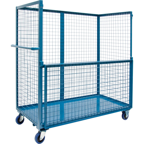 Wire Mesh Stock Truck, Steel, 30" x 55" x 48", 2400 lbs. Capacity