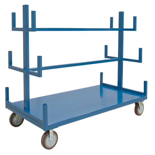 Mobile Pipe & Bar Rack, Steel, 72" W x 36" D x 60" H, 3000 lbs. Capacity