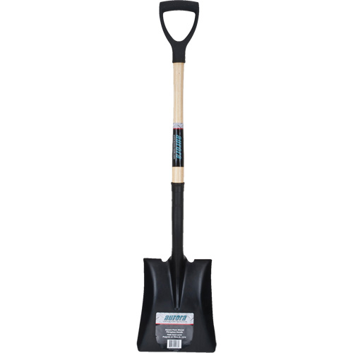 Square Point Shovel, Hardwood, Tempered Steel Blade, D-Grip Handle, 29" Long