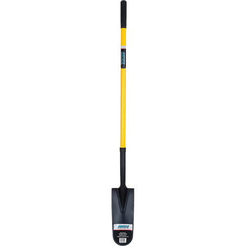 Drain Spade Shovel, Tempered Steel, 14" x 6" Blade, 46" L, Straight Handle