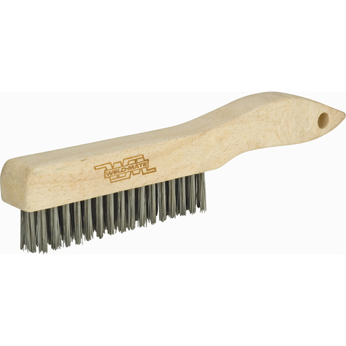 Shoe Handle Industrial-Duty Scratch Brush, Carbon Steel, 3 x 16 Wire Rows, 10-1/2" Long