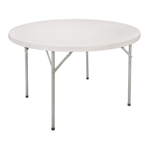 Folding Table, Round, 48" L x 48" W, Polyethylene, White