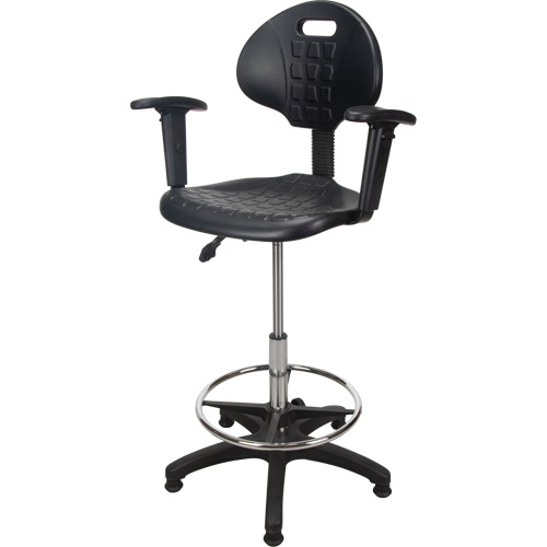 Heavy-Duty Ergonomic Stool with Adjustable Arm Rests