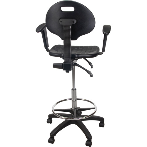 Heavy-Duty Ergonomic Stool with Adjustable Arm Rests & Nylon Stem Casters