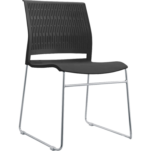 Stacking Chairs, Polypropylene, 32-3/8" High, 250 lbs. Capacity, Black