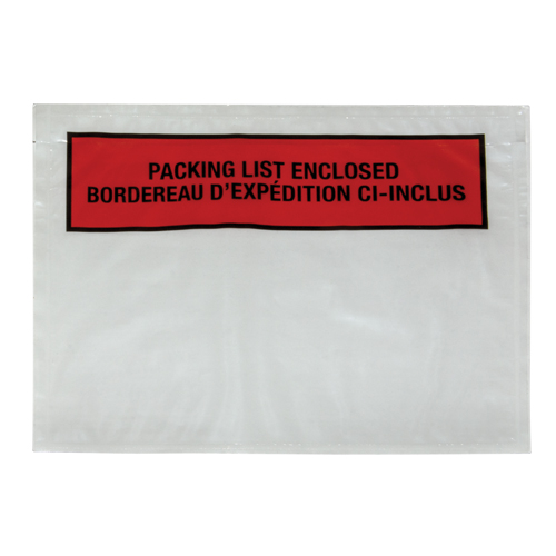Packing List Envelope, 7" L x 5-1/2" W, Backloading Style